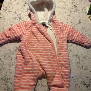 Baby nautica Pink Striped Hooded Onesie